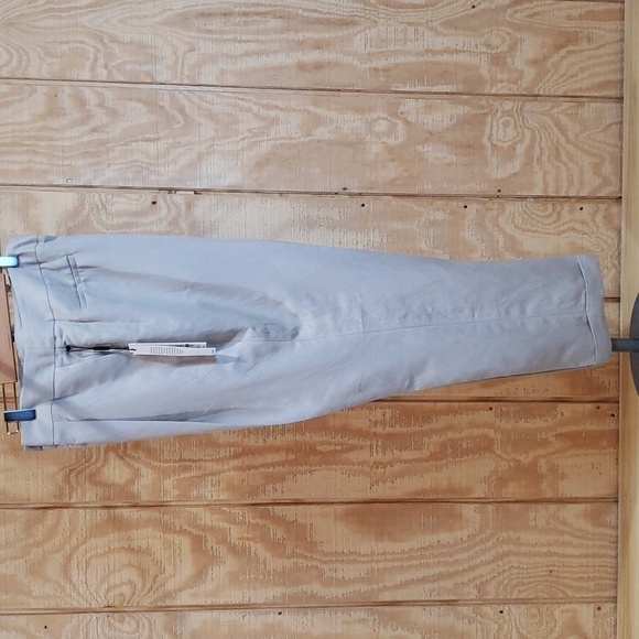 Calvin Klein NWT Khaki Beige Linen Blend Trouser Pants Size 14 - Picture 5 of 12